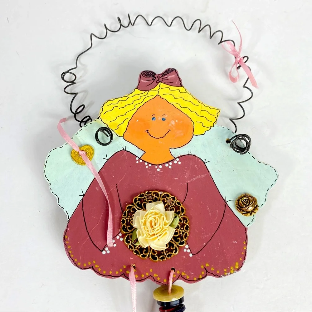 Christmas‎ Wooden Angel Decoration HandPainted